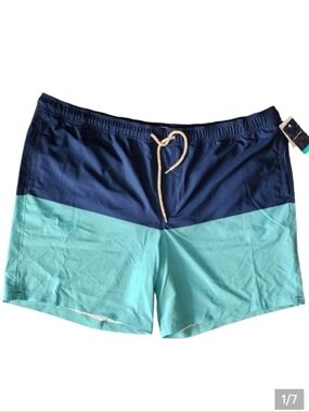 Trinity Coast NWT 4XB / 4XL Big & Tall Swim Trunks Blue Teal Beach Vacation Pool